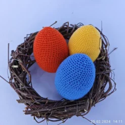 3 große umhäkelte Ostereier