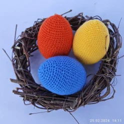 3 große umhäkelte Ostereier