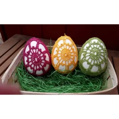 3 große umhäkelte Ostereier