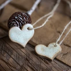 3 Handgefertige Keramikherzen - Gastgeschenke Hochzeit, Geschenkanhänger oder Dekoration