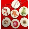7 handgefertigte Holzscheiben-Anhänger Weihnachten Winter – Deko & Geschenkanhänger