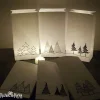 6 handgefertigte Papiertüten mit Tannenbäumen – Geschenktüten, Adventskalendertüten oder Lichtertüten (3)