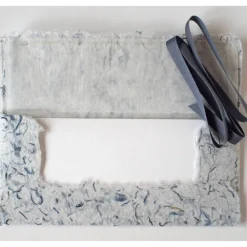 2 handgeschöpfte Briefumschläge mit Klappkarten und Bändchen, ca. 10 cm x 22 cm, Verpackung für Geldgeschenke, Tickets,