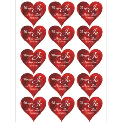 15 herzförmige Hochzeitsaufkleber | romantische Rosen - Herz