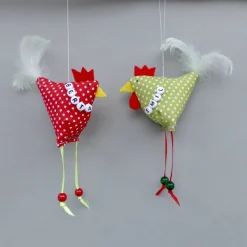 2 Hühner, 1 Hahn und 1 Henne,  mit Namen, individualisierbar, Osterdeko, Stoffhühner