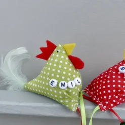2 Hühner, 1 Hahn und 1 Henne,  mit Namen, individualisierbar, Osterdeko, Stoffhühner