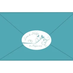 18 Hochzeitsaufkleber | Tauben - weiß