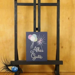 ►2021-0186◄ Karte A7 - GLÜCKWUNSCH "Alles Gute + Luftballons 3"