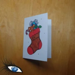 ►2023-0040◄ Karte A7 - WEIHNACHTEN + Weihnachtsstiefel