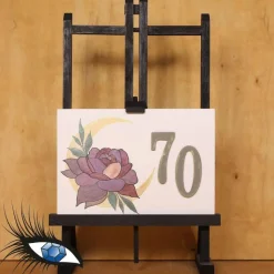 ►2022-0121◄ Karte B6 - GEBURTSTAG "70. Geburtstag + Blume + Halbmond"