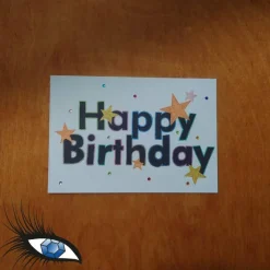 ►2023-0017◄ Karte B6 - GEBURTSTAG "Happy Birthday + Sterne"