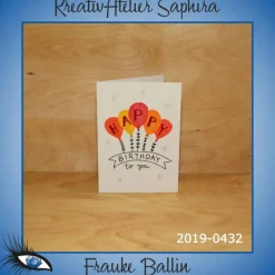 ►2019-0432◄ Karte B6 - GEBURTSTAG "Happy Birthday + Luftballons"