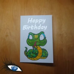 ►2023-0038◄ Karte B6 - GEBURTSTAG "Happy Birthday + Schlange"