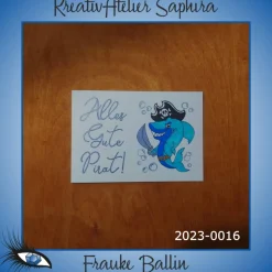 ►2023-0016◄ Karte B6 - GLÜCKWUNSCH "Alles Gute Pirat + Hai"