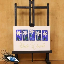 ►2022-0157◄ Karte B6 - GLÜCKWUNSCH "Beste Wünsche + Blumen"