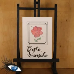 ►2022-0099◄ Karte B6 - GLÜCKWUNSCH "Beste Wünsche + Straßsteinchen"