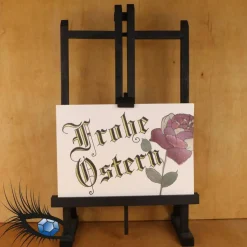 ►2022-0025◄ Karte B6 - OSTERN "Frohe Ostern + Rose"