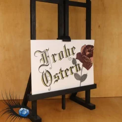 ►2022-0025◄ Karte B6 - OSTERN "Frohe Ostern + Rose"