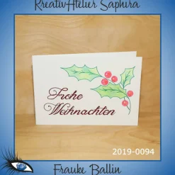 ►2019-0094◄ Karte B6 - WEIHNACHTEN "Weihnachtszweig"