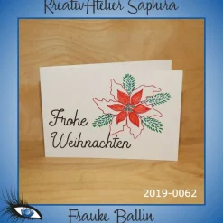 ►2019-0062◄ Karte B6 - WEIHNACHTEN "Weihnachtsblüte"