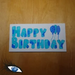 ►2023-0061◄ Karte Din lang - GEBURTSTAG "Happy Birthday + Luftballons"