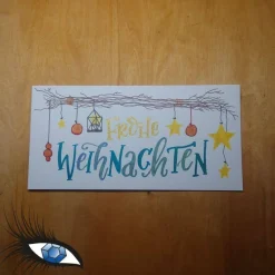 ►2023-0062◄ Karte Din lang - WEIHNACHTEN - Frohe Weihnachten + Zweig