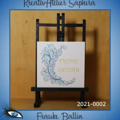 ►2021-0002◄ Karte quadratisch - OSTERN "Frohe Ostern + Schnörkel"