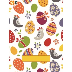 10 Karten mit Ostereiern und Hühner, Monatskarte April oder Postkarte zum selber gestalten (wahlweise)