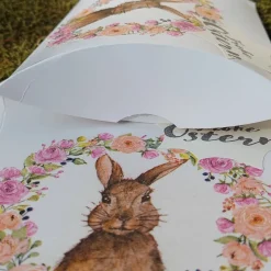 3 Kissenschachteln  Ostergeschenk verpacken Hase Blumenkranz