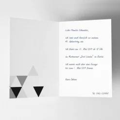 10 Klapp-Einladungskarten Dreiecke Glitzer inkl. 10 weißen Briefumschlägen - Hochzeit Geburtstag Konfirmation J