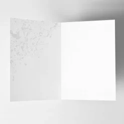 10 Klapp-Einladungskarten Splash Silber marine inkl. 10 weißen Briefumschlägen - Hochzeit Geburtstag Konfirmati