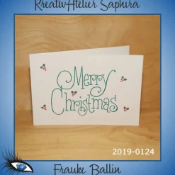 [2019-0124] Klappkarte "Merry Christmas / Weihnachten" - handgeschrieben