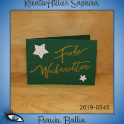 [2019-0545] Klappkarte "Merry Christmas / Weihnachten" - handgeschrieben