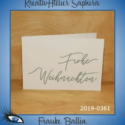 [2019-0361] Klappkarte "Merry Christmas / Weihnachten" - handgeschrieben