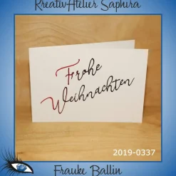 [2019-0337] Klappkarte "Merry Christmas / Weihnachten" - handgeschrieben