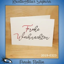 [2019-0323] Klappkarte "Merry Christmas / Weihnachten" - handgeschrieben