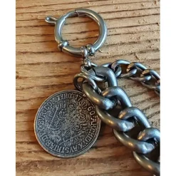 1 Lederhosen - Charivari, zweireihig, 7 Anhänger, ca. 33 cm, Trachtenschmuck, Herrenschmuck, Trachtenaccessoires