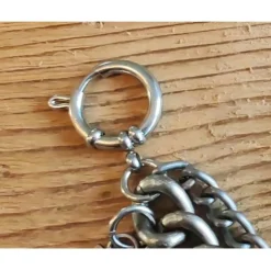 1 Lederhosen - Charivari, zweireihig, 9 Anhänger, ca. 33 cm, Trachtenschmuck, Herrenschmuck, Trachtenaccessoires