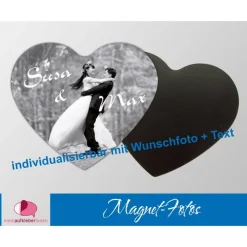 15 Magnetfotos | Herz - personalisierbar mit Foto, als Gastgeschenk oder Erinnerung