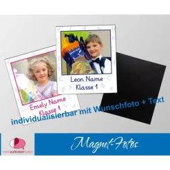 20 Magnetfotos - Polaroid-Design | personalisierbar mit Foto - Einschulung