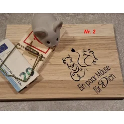 1 Mausefalle mit Maus perfekt für Geldgeschenke - originelle Verpackung für Geldgeschenke