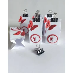 6 Milchtüten befüllbar, Gastgeschenk, Tischkarte zur Hochzeit