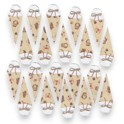 20 Mini Schultüten gestanzt aus Tonkarton & Kraftpapier – Streudeko Schulanfang Einschulung, Tiermotive, 6 cm