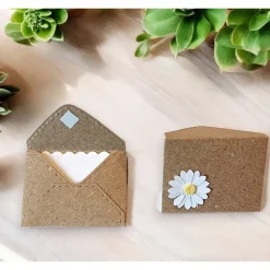 10 Mini Umschläge Gänseblümchen mit Kärtchen – Gastgeschenk, Geldgeschenk & Mitbringsel