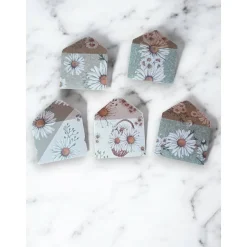 13 Mini Umschläge Gänseblümchen mit Briefpapier – Kleine Briefumschläge für Geldgeschenk, Gastgeschenk & Mitbringsel