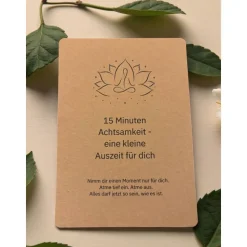 15 Minuten Achtsamkeit in der Tüte – Selfcare Geschenkset für mehr Ruhe & Entspannung