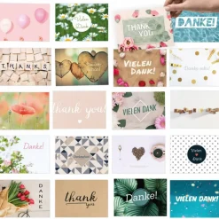 20 moderne Dankeskarten (DIN A6)