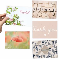 20 moderne Dankeskarten (DIN A6)