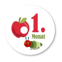 12 Monatsaufkleber Raupe Apfel Aufkleber Meilensteine Baby