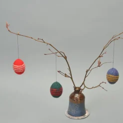 3 Ostereier gestrickt gefilzt Osterdeko